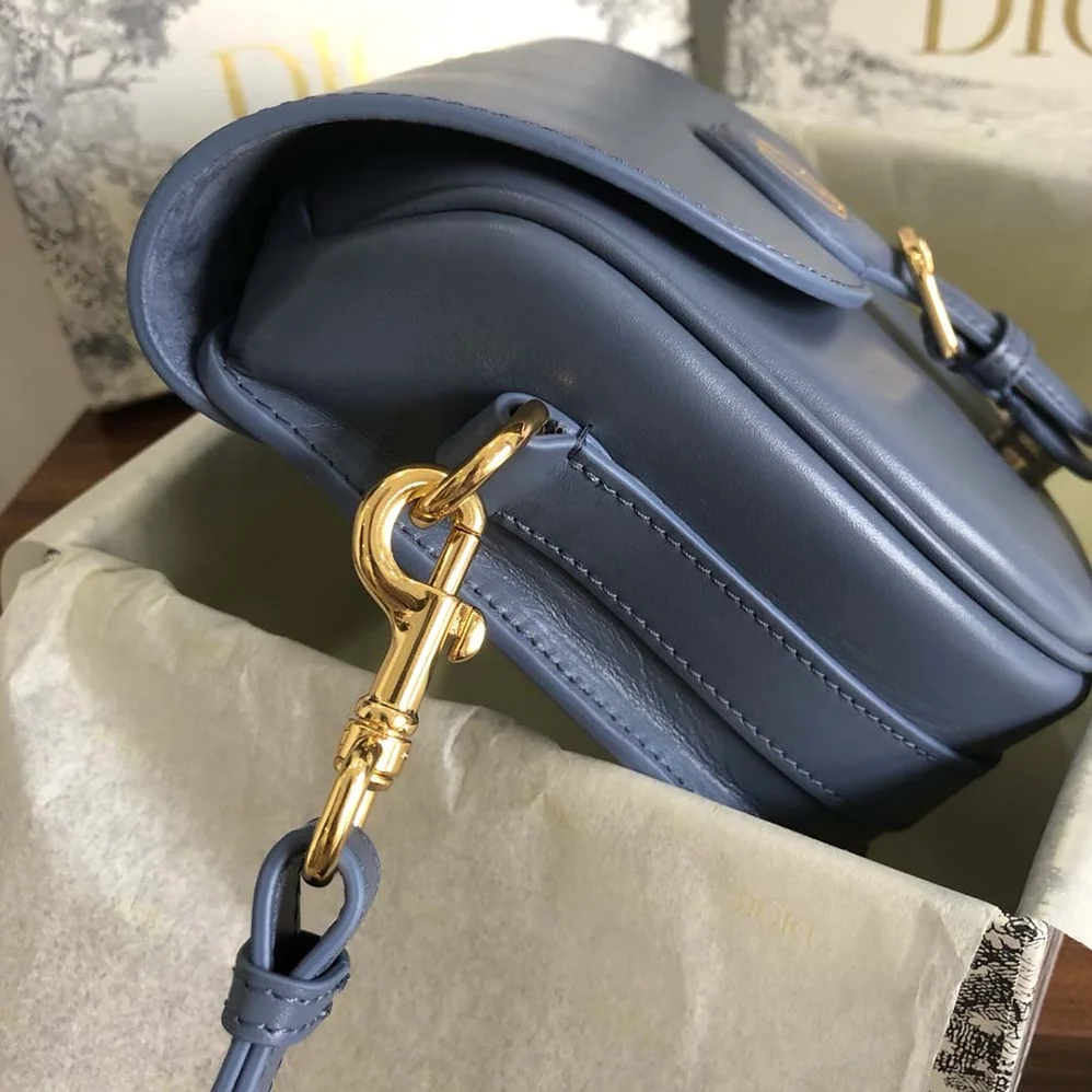Dior Medium Dior Bobby Bag Denim Box Calfskin for Women in Blue