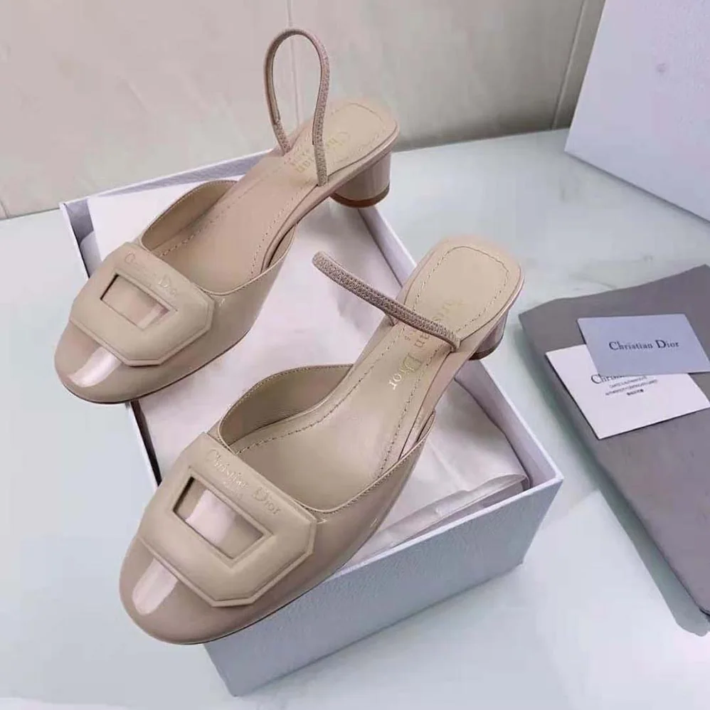Dior Day Slingback Pump Nude Patent Calfskin for Women Dior Day Slingback Pump Nude Patent Calfskin for Women