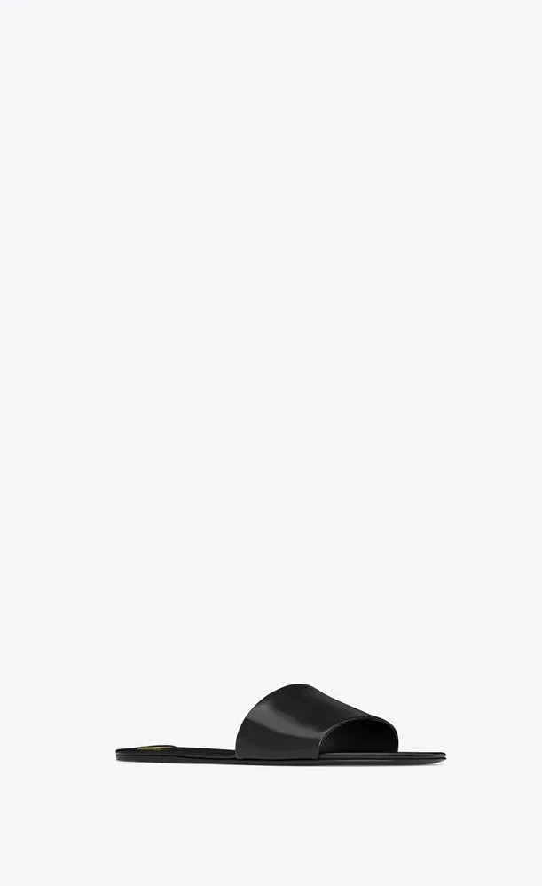 Saint Laurent Carlyle Slides In Glazed Black