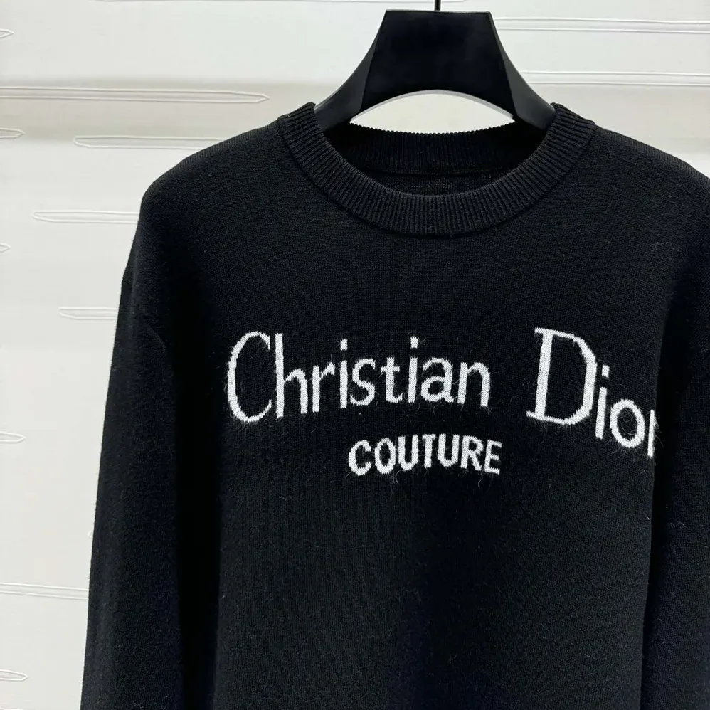 Dior Christian Dior Couture Sweater Black Wool Blend for Women