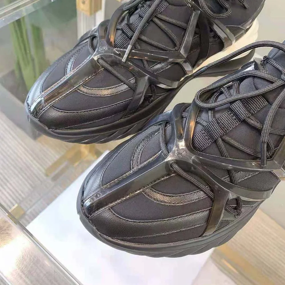 Jimmy Choo Cosmos/F Black Leather and Neoprene Low for Women in Top Trainers