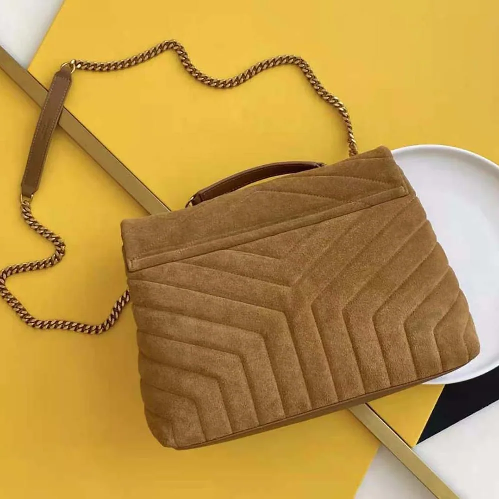 Saint Laurent YSL Loulou Small Bag in Y for Women in Quilted Suede