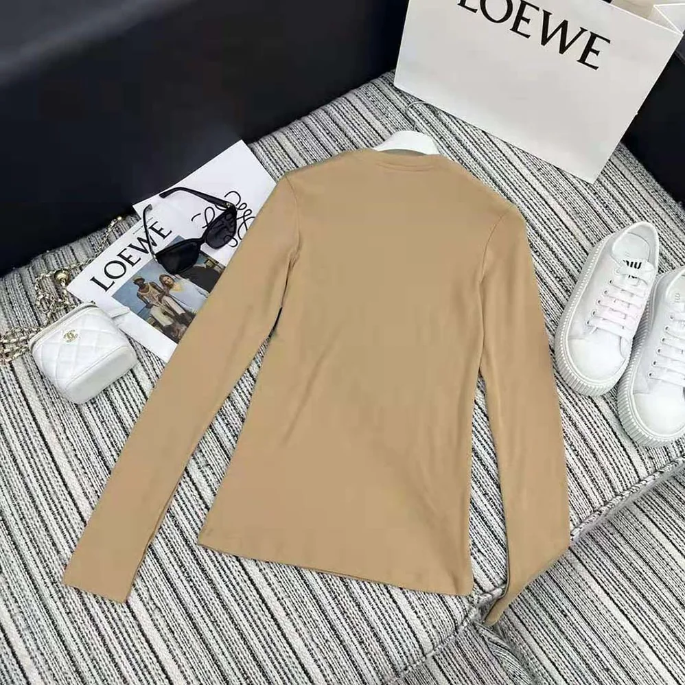 Loewe Long Sleeve Top in Modal for Women in Brown