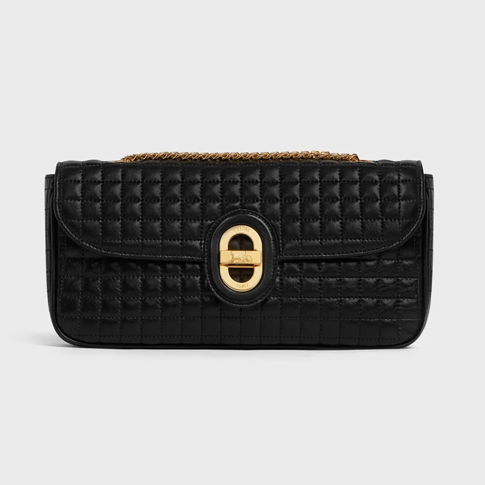Celine Medium Chain Sulky Bag in Quilted Lambskin for Women in Black