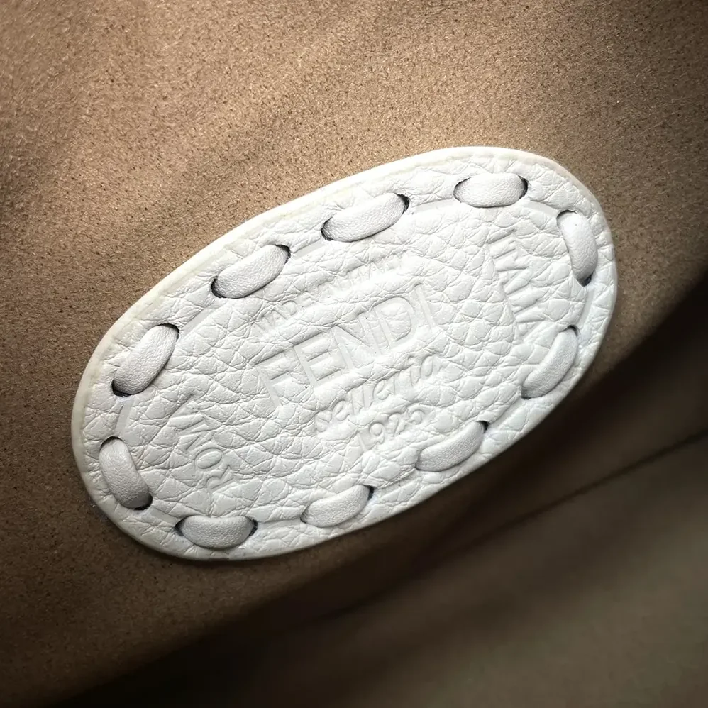 Fendi Mini Fendessence Small Ice White Selleria Bag with 264 Hand for Women in sewn Topstitches