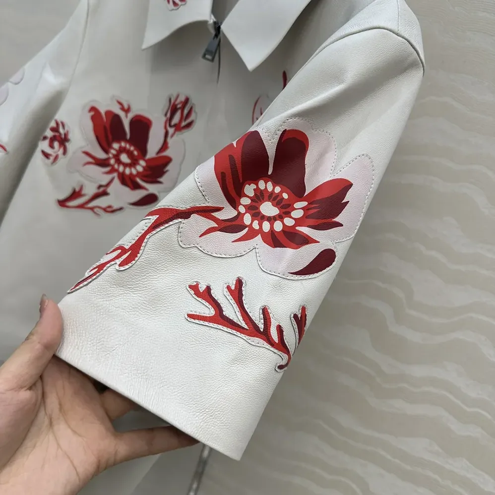 Fendi White Inlaid Leather Jacket for Women Fendi White Inlaid Leather Jacket for Women