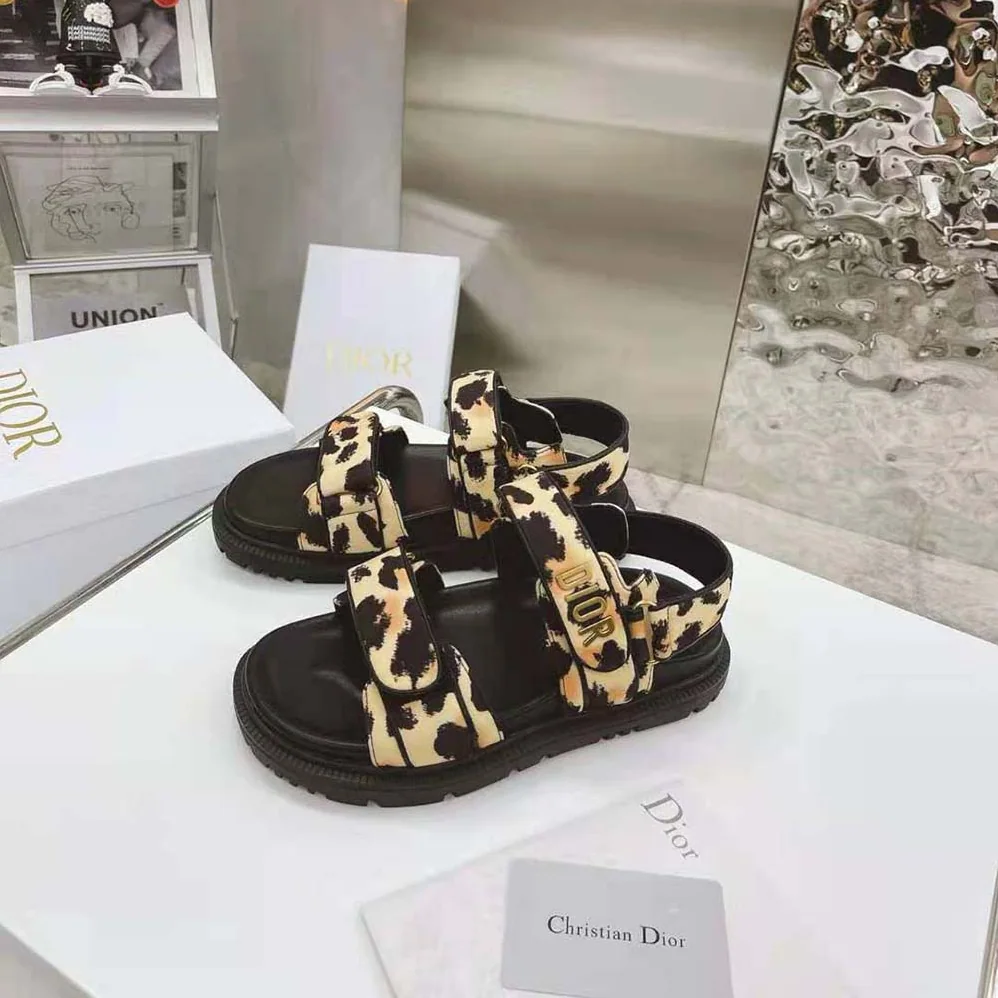 Dior DiorAct Sandal Beige Multicolor Mizza Printed Technical Fabric for Women Dior DiorAct Sandal Beige Multicolor Mizza Printed Technical Fabric for Women