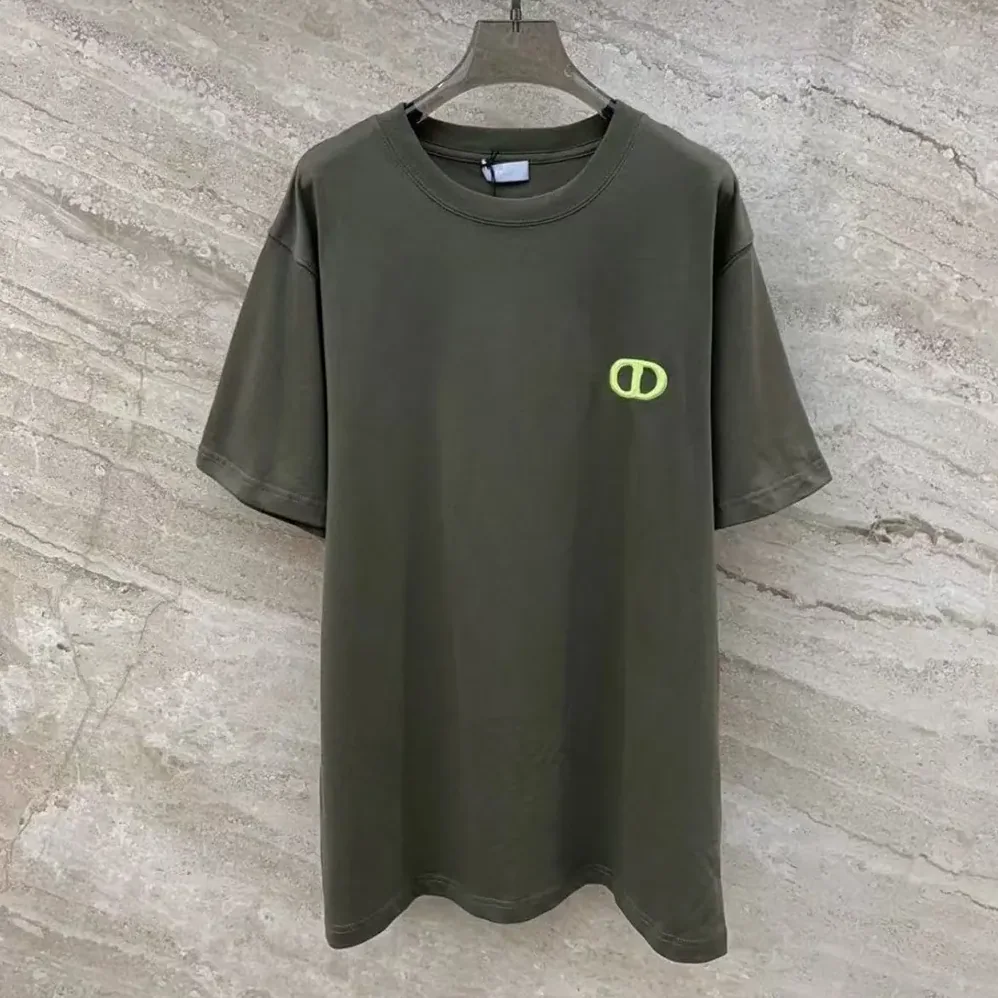 Dior CD Icon T-Shirt Relaxed Fit Dark Green Cotton Jersey for Men