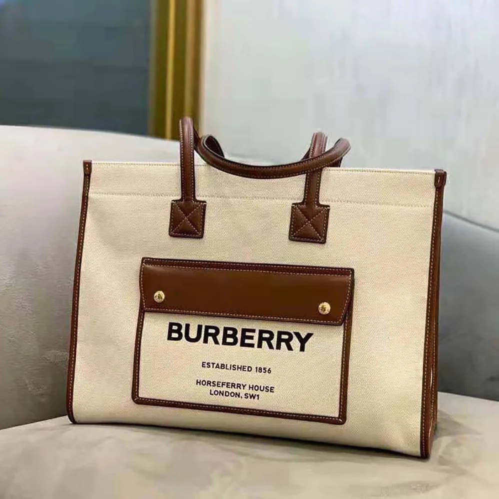 Burberry Medium Freya Tote for Women in Beige Burberry Medium Freya Tote for Women in Beige