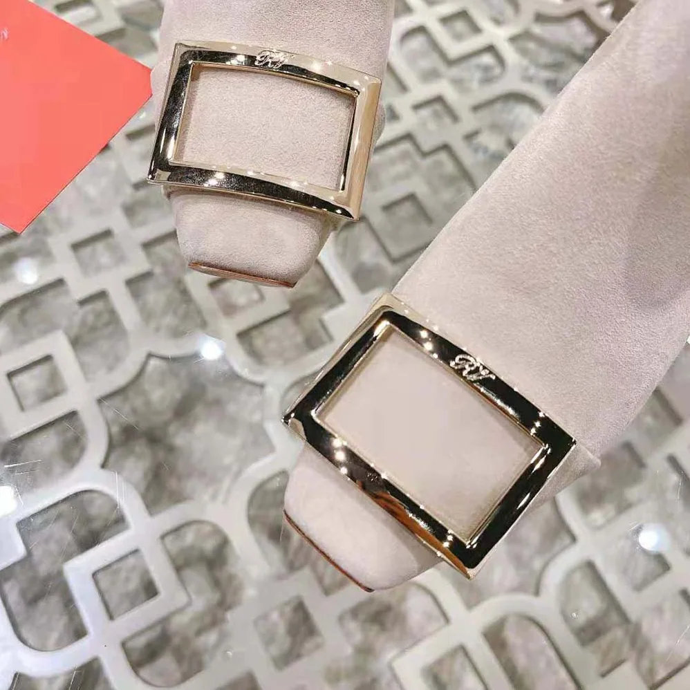 Roger Vivier Trompette Metal Buckle Chelsea Booties in Suede for Women in Beige Roger Vivier Trompette Metal Buckle Chelsea Booties in Suede for Women in Beige