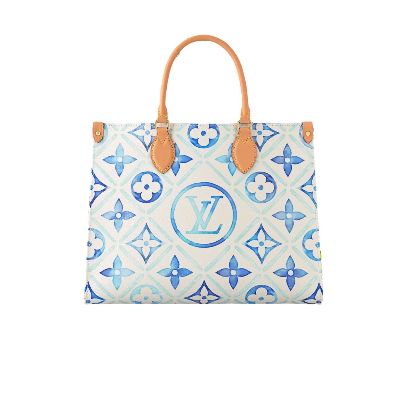 Louis Vuitton OnTheGo MM Tote Bag in Blue Gold Hardware