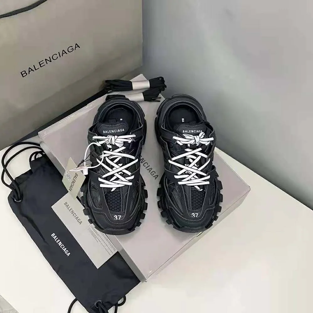 Balenciaga Track Mule in Black Mesh and Nylon for Women Balenciaga Track Mule in Black Mesh and Nylon for Women