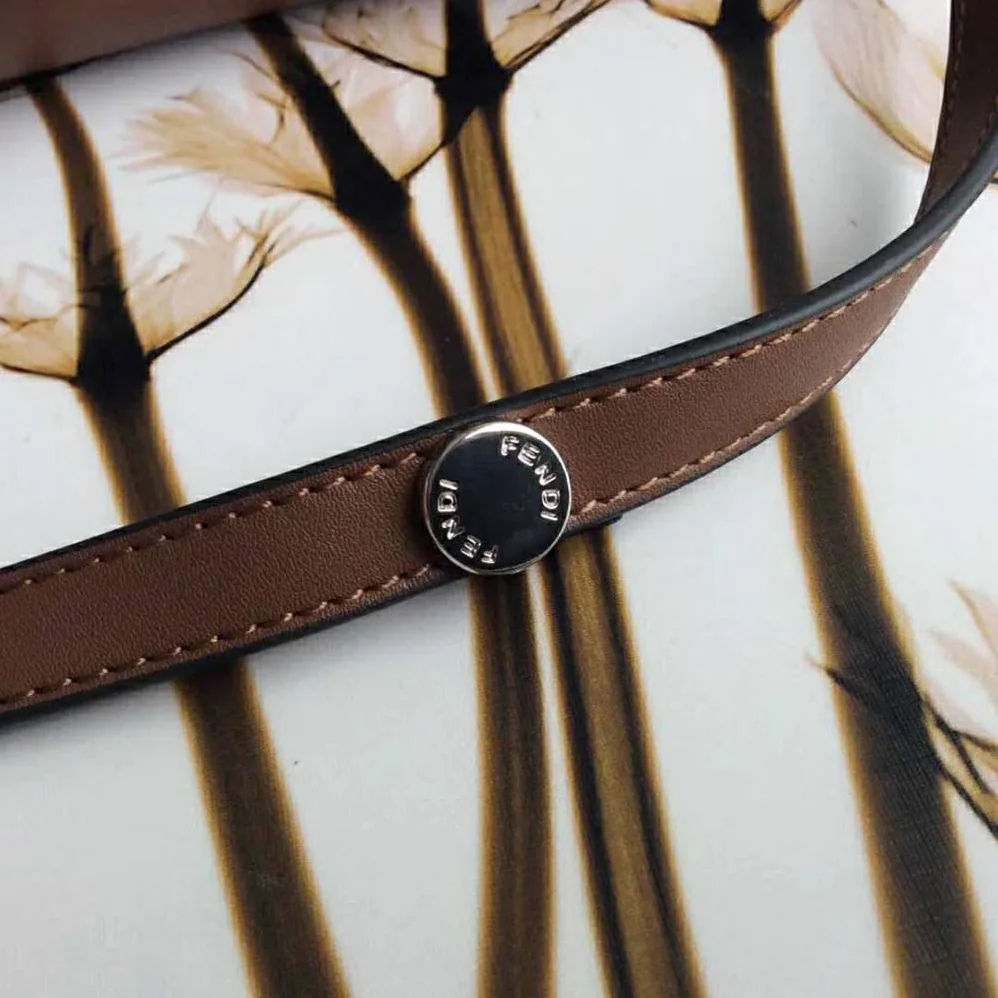 Fendi By the Way Mini Small Leather Boston Bag for Women in Brown Fendi By the Way Mini Small Leather Boston Bag for Women in Brown