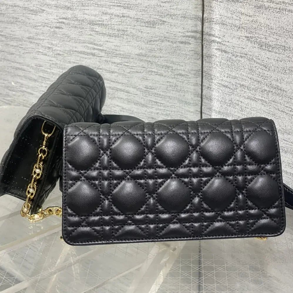 Dior Jolie Mini Bag Black Cannage Lambskin for Women