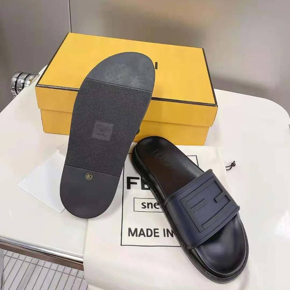 Fendi Baguette Slides Blue Rubber Slides for Men Fendi Baguette Slides Blue Rubber Slides for Men