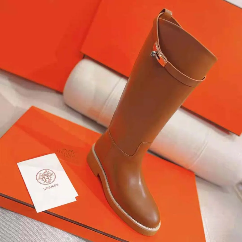 Hermes Jumping Boot in Heritage Calfskin for Women in Brown