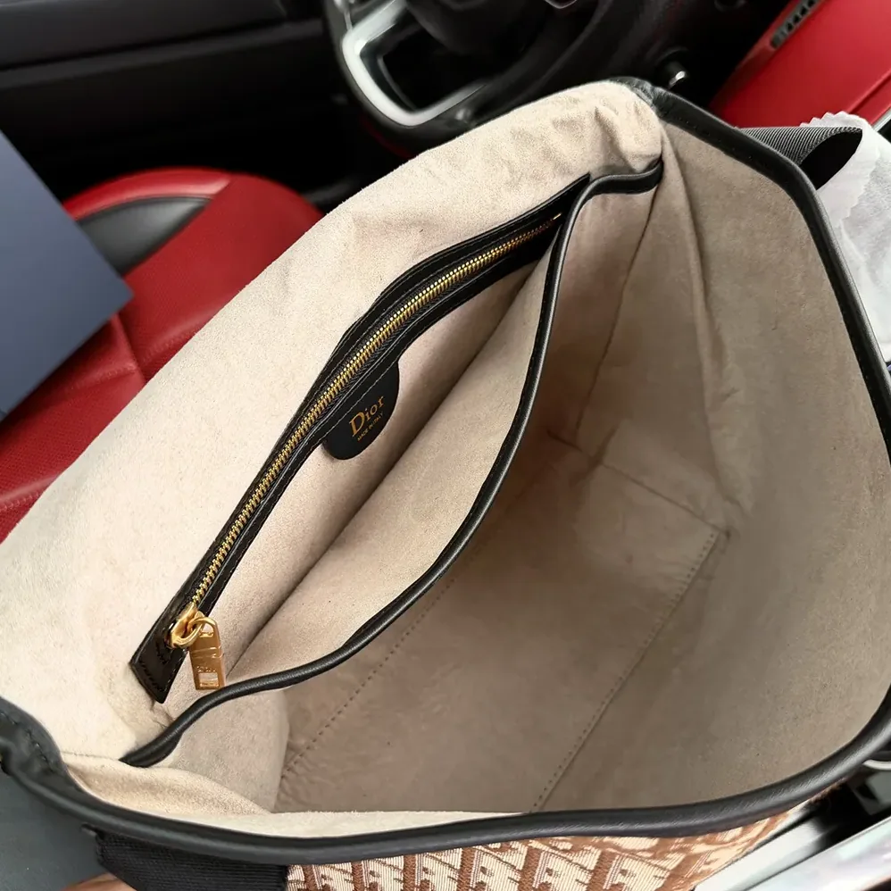 Dior Small Dior Jett Messenger Bag with Flap Brown Dior Oblique Jacquard for Men