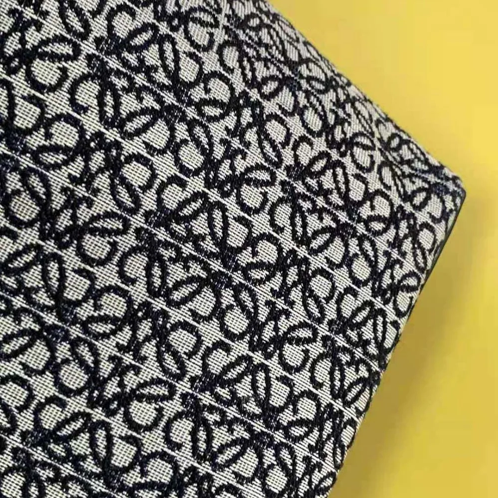 Loewe East West Tote Bag in Anagram Jacquard and Calfskin for Women in Black Loewe East West Tote Bag in Anagram Jacquard and Calfskin for Women in Black