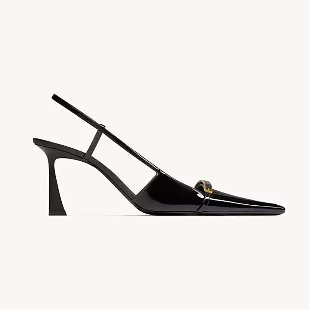 Saint Laurent YSL Jacqueline Slingback Pumps in Patent Leather for Women