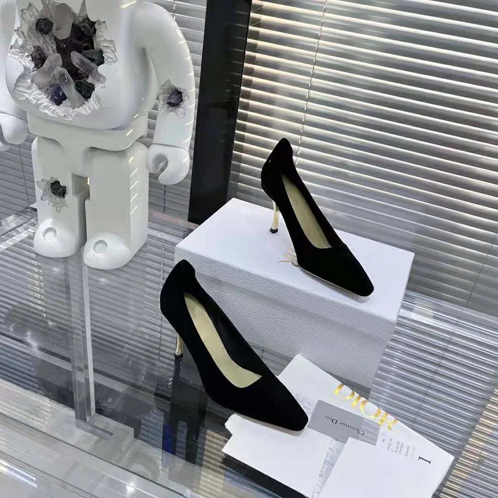 Dior D-Fame Pump Black Suede Calfskin for Women