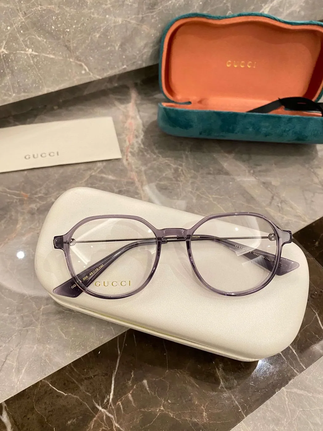 Gucci Round Frame Flat Sunglasses Light Purple