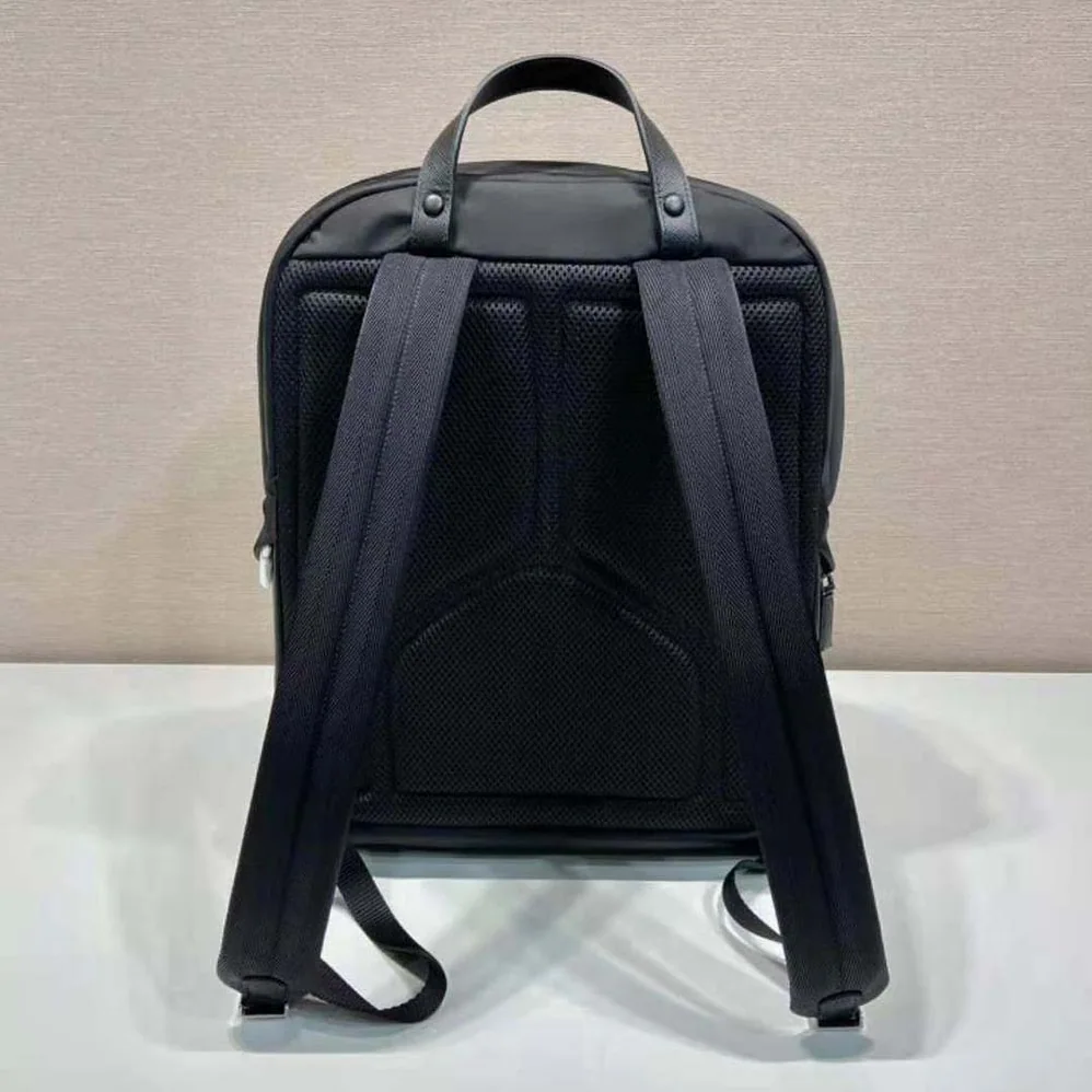 Prada Re-Nylon and Saffiano Leather Backpack for Men in Black Prada Re-Nylon and Saffiano Leather Backpack for Men in Black