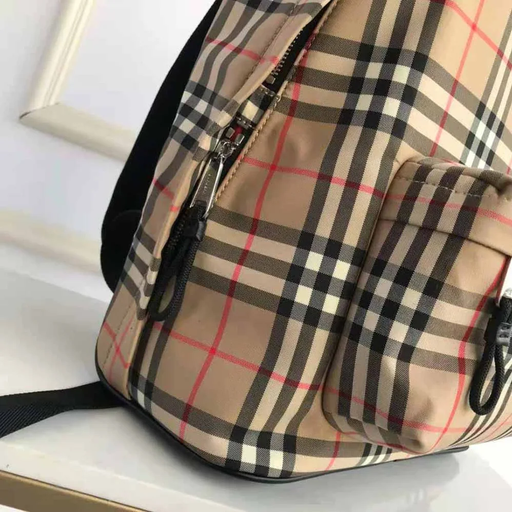 Burberry Vintage Check Nylon Backpack for Men in Brown Burberry Vintage Check Nylon Backpack for Men in Brown