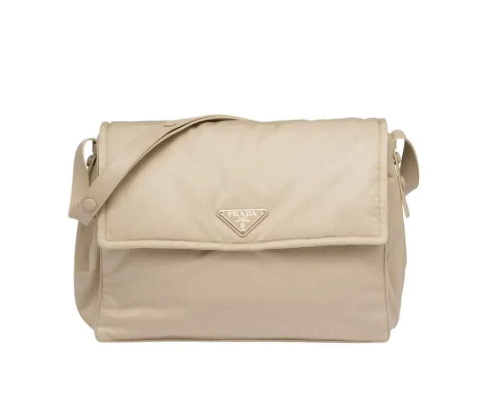 Prada Large Padded Shoulder Bag In Beige / 1BD256_RDLN_F0F24_V_OOO