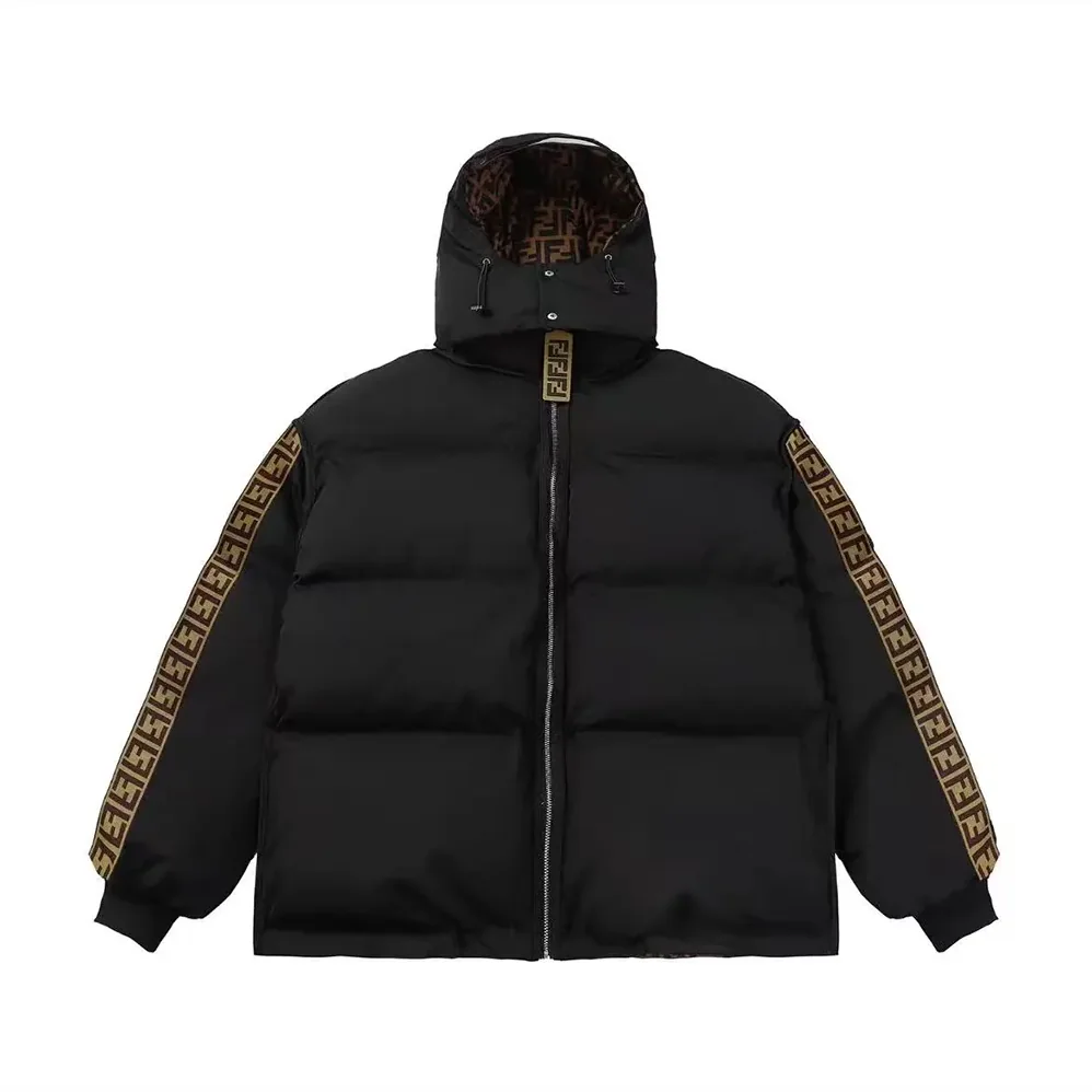 Fendi Down Jacket Brown FF Nylon Down Jacket for Women