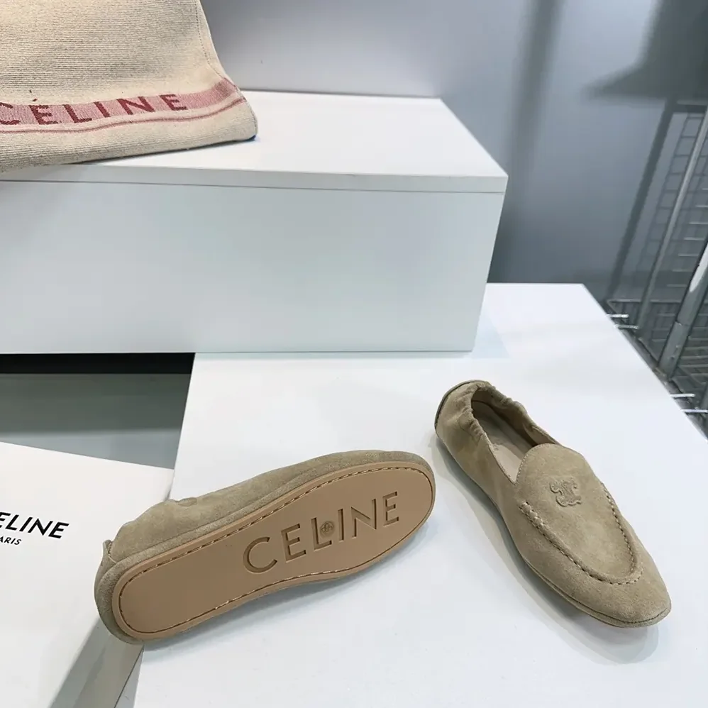 Celine Adam Loafer In Suede Calfskin for Unisex in Natural Celine Adam Loafer In Suede Calfskin for Unisex in Natural