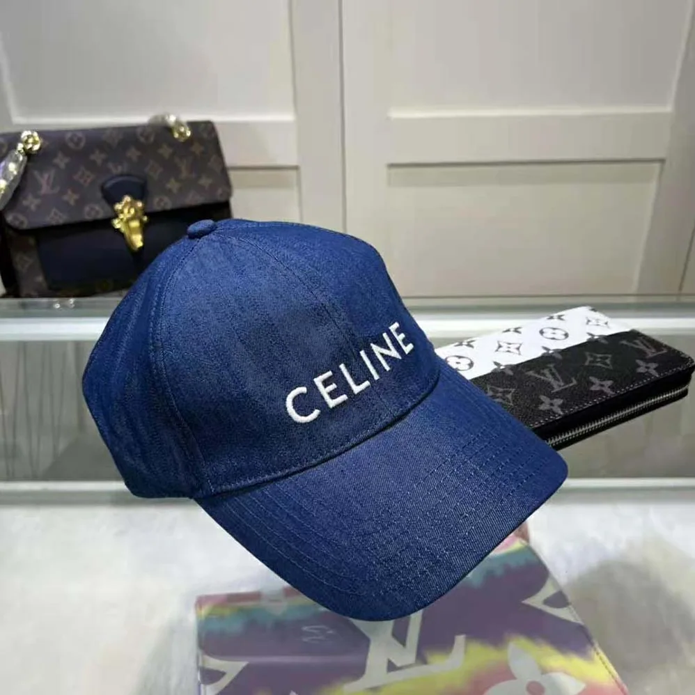 Celine Baseball Cap in Cotton for Women in Navy
