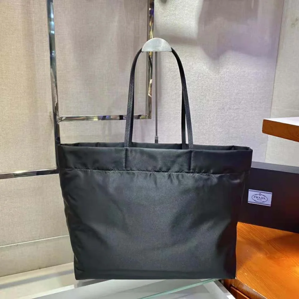 Prada Re-Nylon and Saffiano Leather Tote Bag for Women in Black Prada Re-Nylon and Saffiano Leather Tote Bag for Women in Black