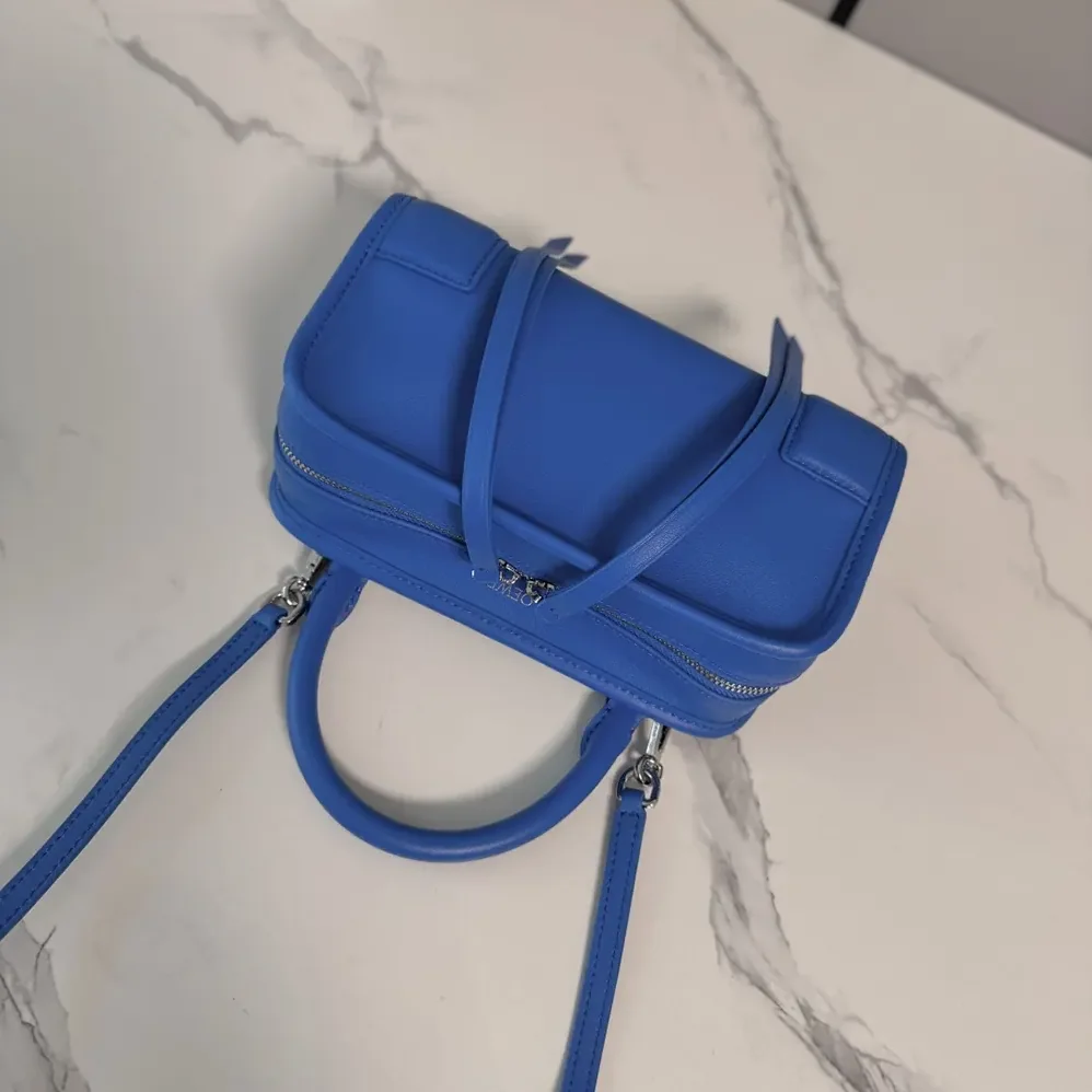 Loewe Mini Amazona 180 Bag in Suede for Women in Royal Azur Loewe Mini Amazona 180 Bag in Suede for Women in Royal Azur