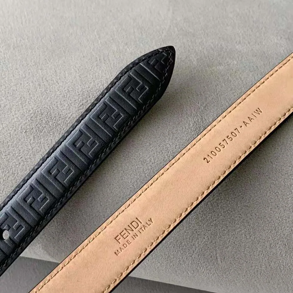 Fendi FF Belt Black Leather-8C0648AQ1VF04TX for Women Fendi FF Belt Black Leather-8C0648AQ1VF04TX for Women