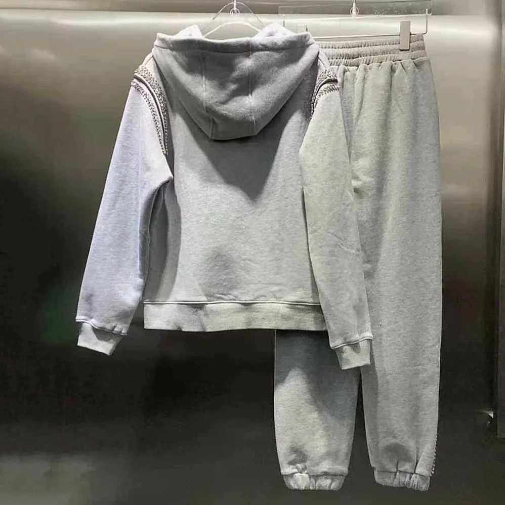 Prada Oversized Studded Hoodie for Women in Silver