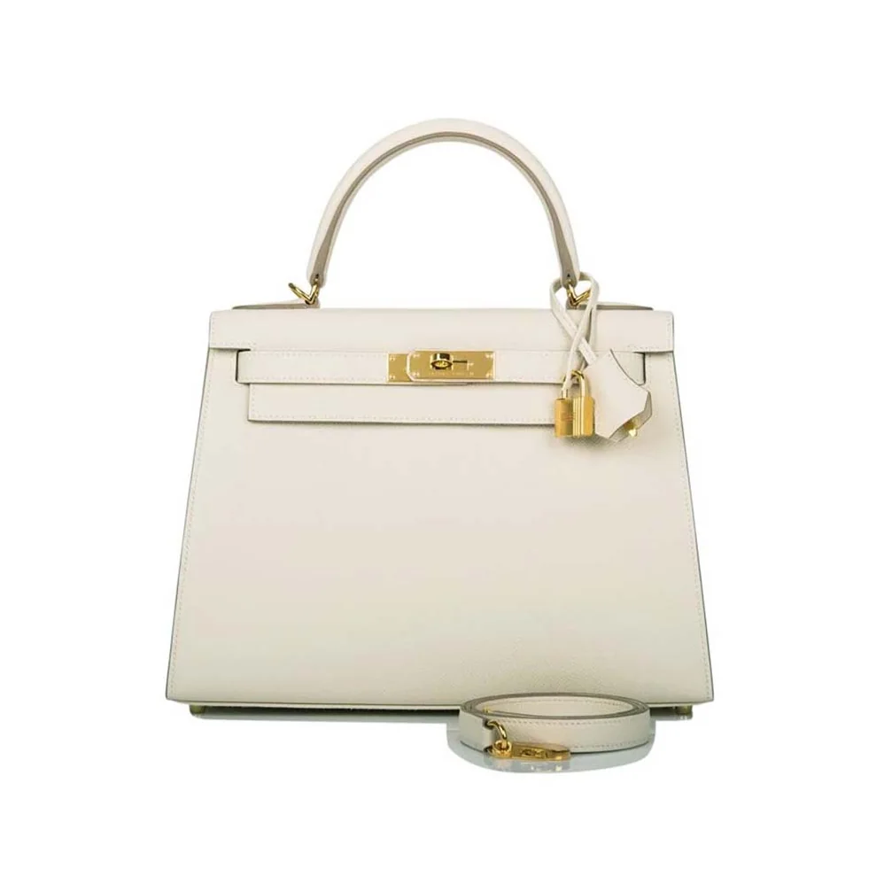 Hermes Kelly Bag 28 Epsom Leather for Women in White