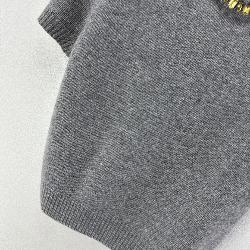 Prada Wool And Cashmere Crew-Neck Sweater for Women in Grey