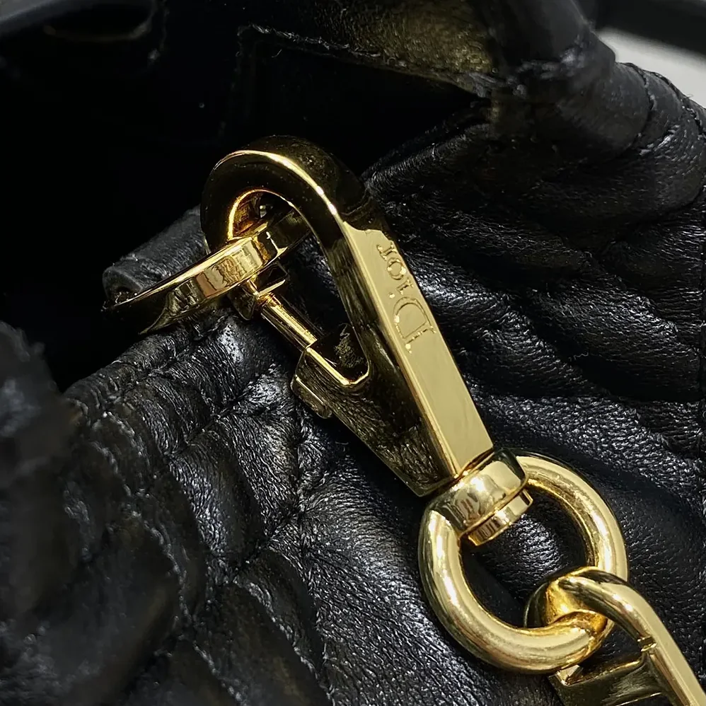 Dior Dior Jolie Top Handle Mini Bag Black Cannage Lambskin for Women