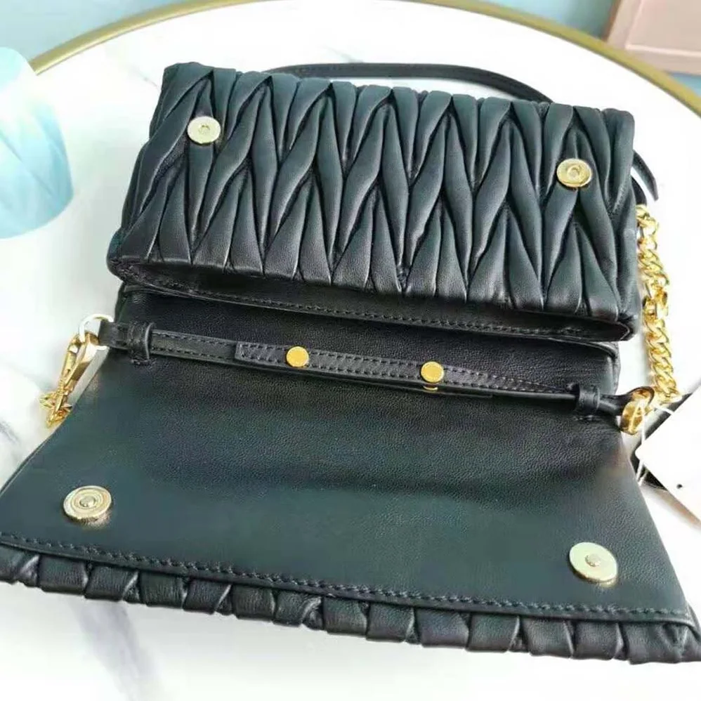 Miu Miu Matelasse Nappa Leather Shoulder Bag for Women in Black