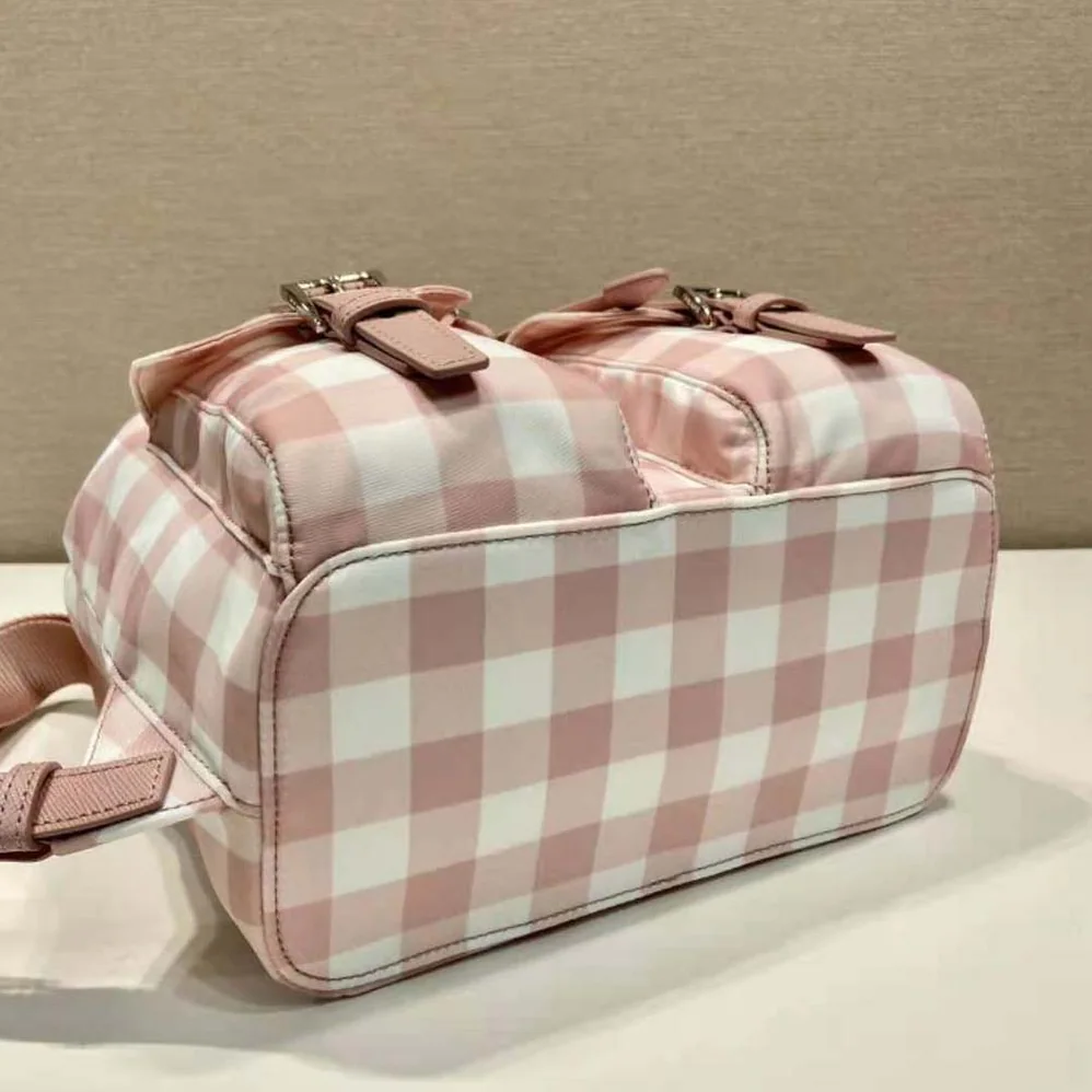Prada Small Printed Re-Nylon Backpack for Women in Pink