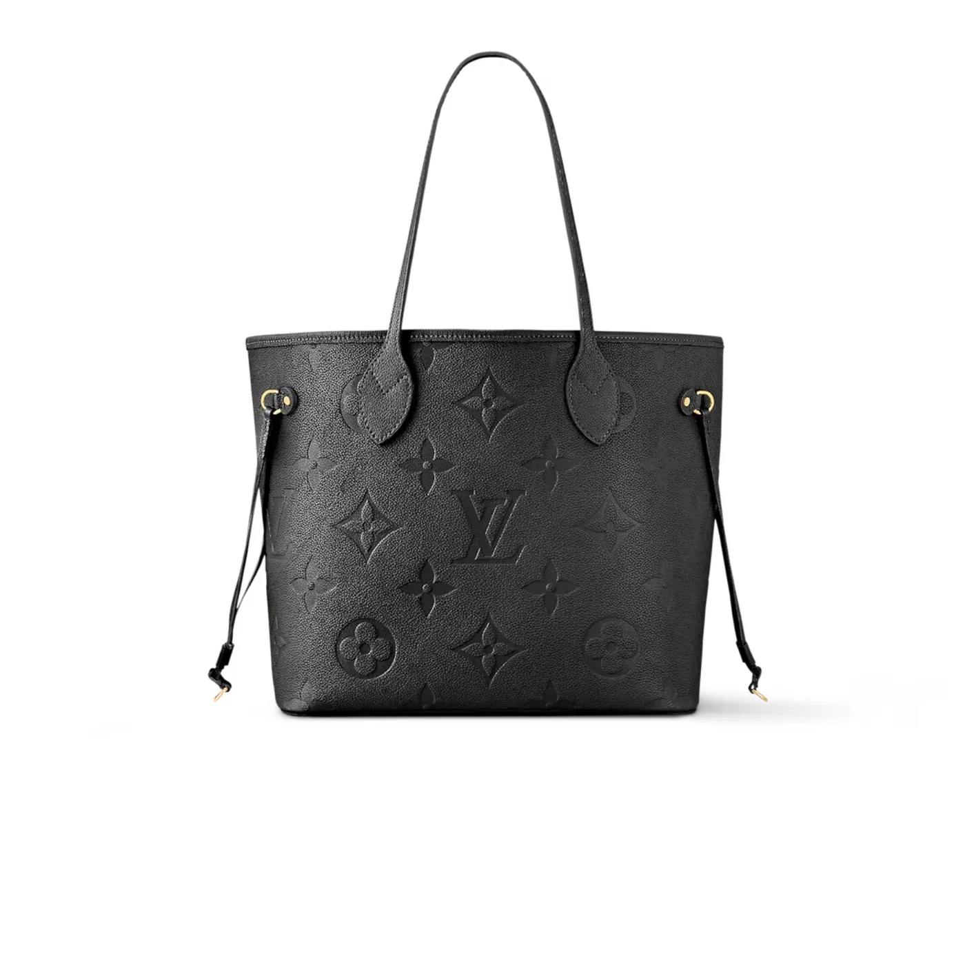 Louis Vuitton Neverfull MM Tote Bag / Black Monogram Empreinte Gold Hardware