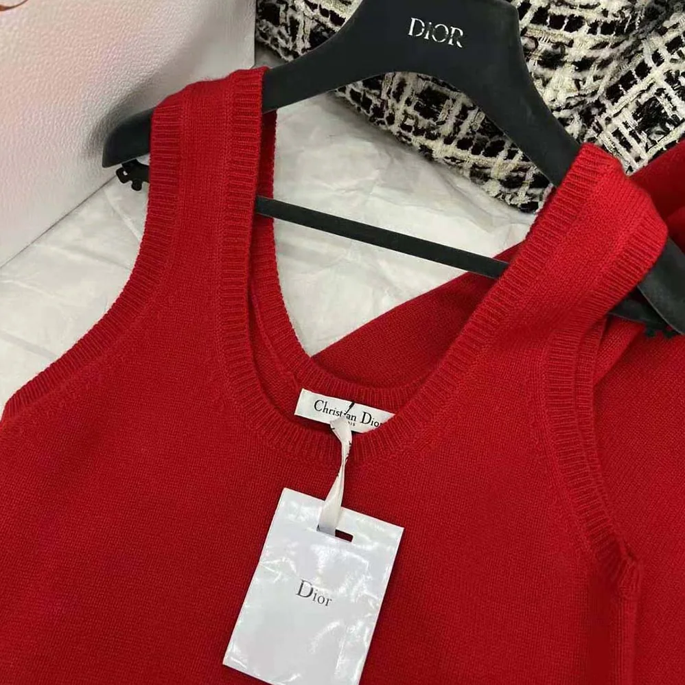 Dior Twin-set Amaryllis Red Cashmere Knit for Women