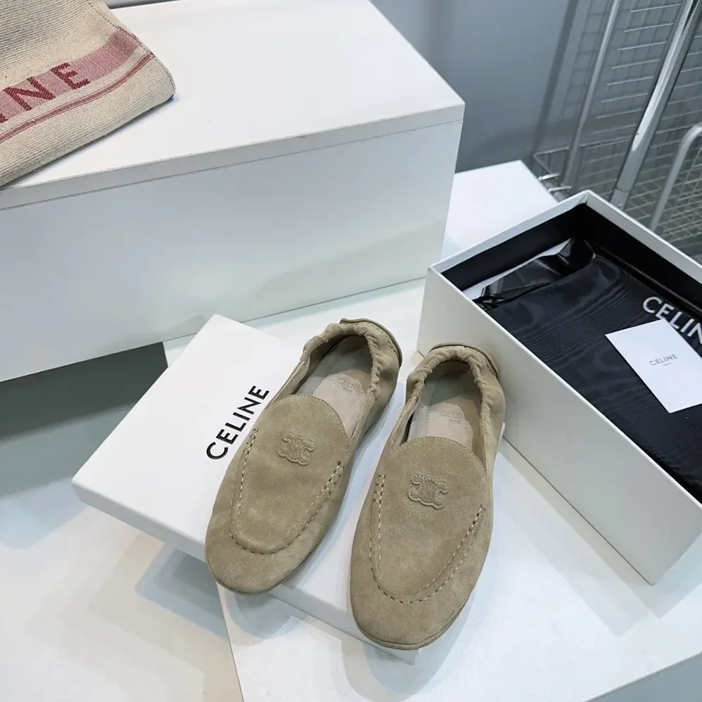 Celine Adam Loafer In Suede Calfskin for Unisex in Natural Celine Adam Loafer In Suede Calfskin for Unisex in Natural