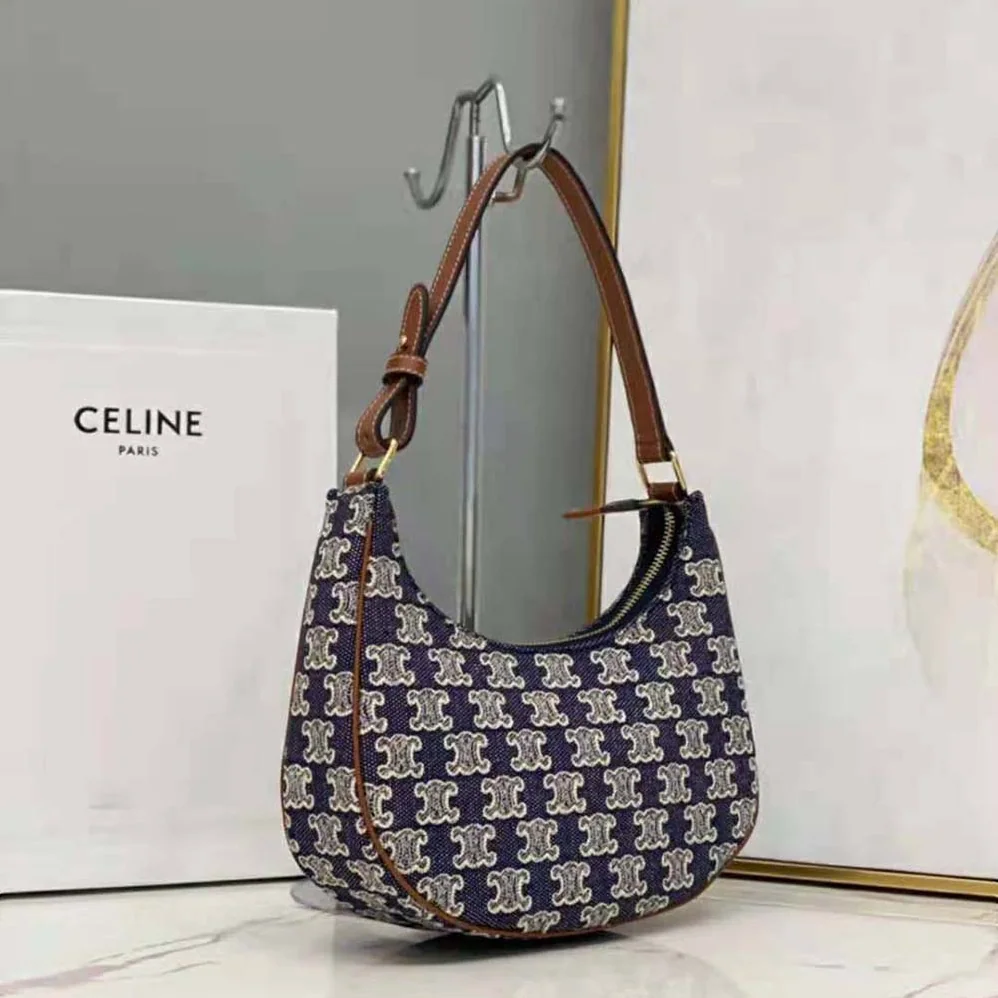 Celine Ava Bag in Textile with Triomphe Embroidery for Women