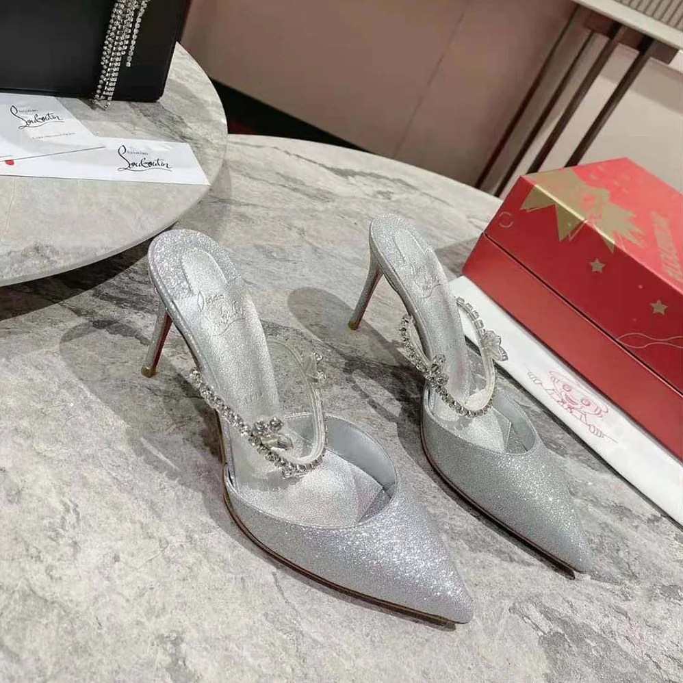 Christian Louboutin Planet Queen 100 mm Heel Height for Women in Silver Christian Louboutin Planet Queen 100 mm Heel Height for Women in Silver