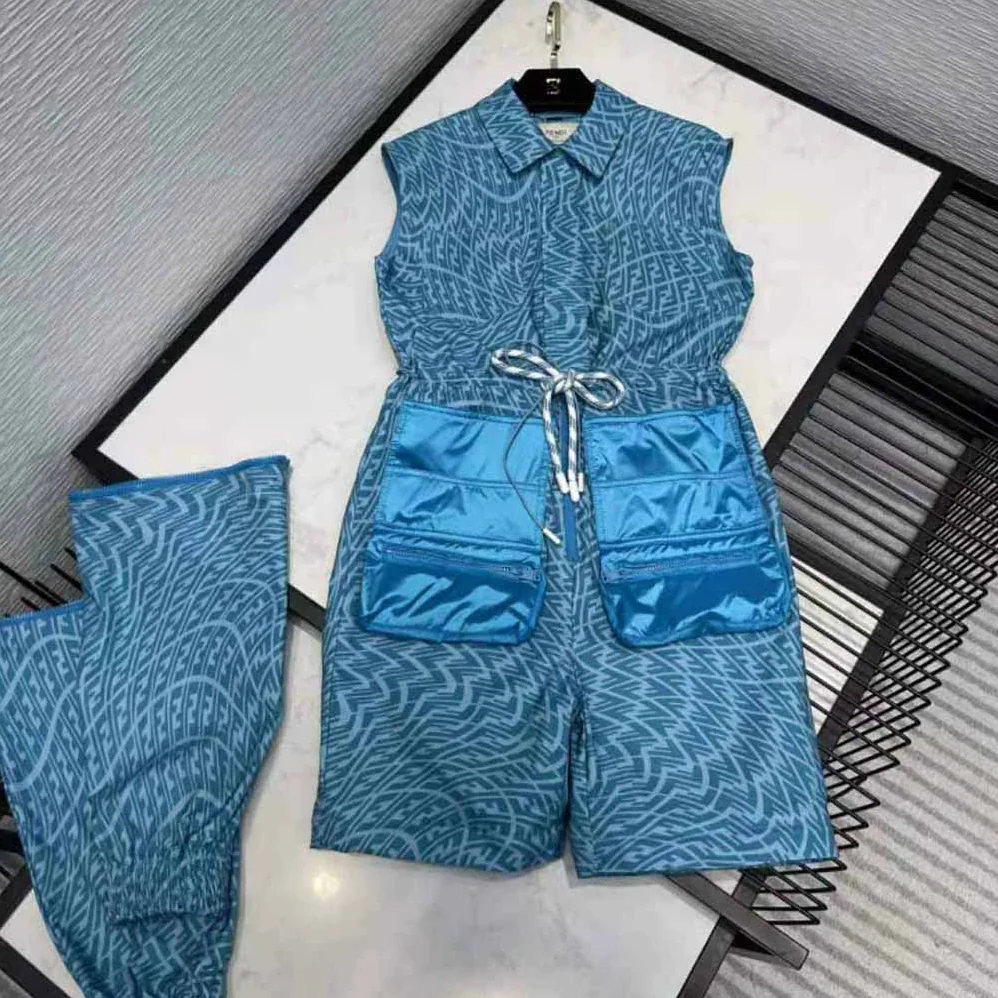 Fendi Jumpsuit Light Blue Denim Jumpsuit for Women