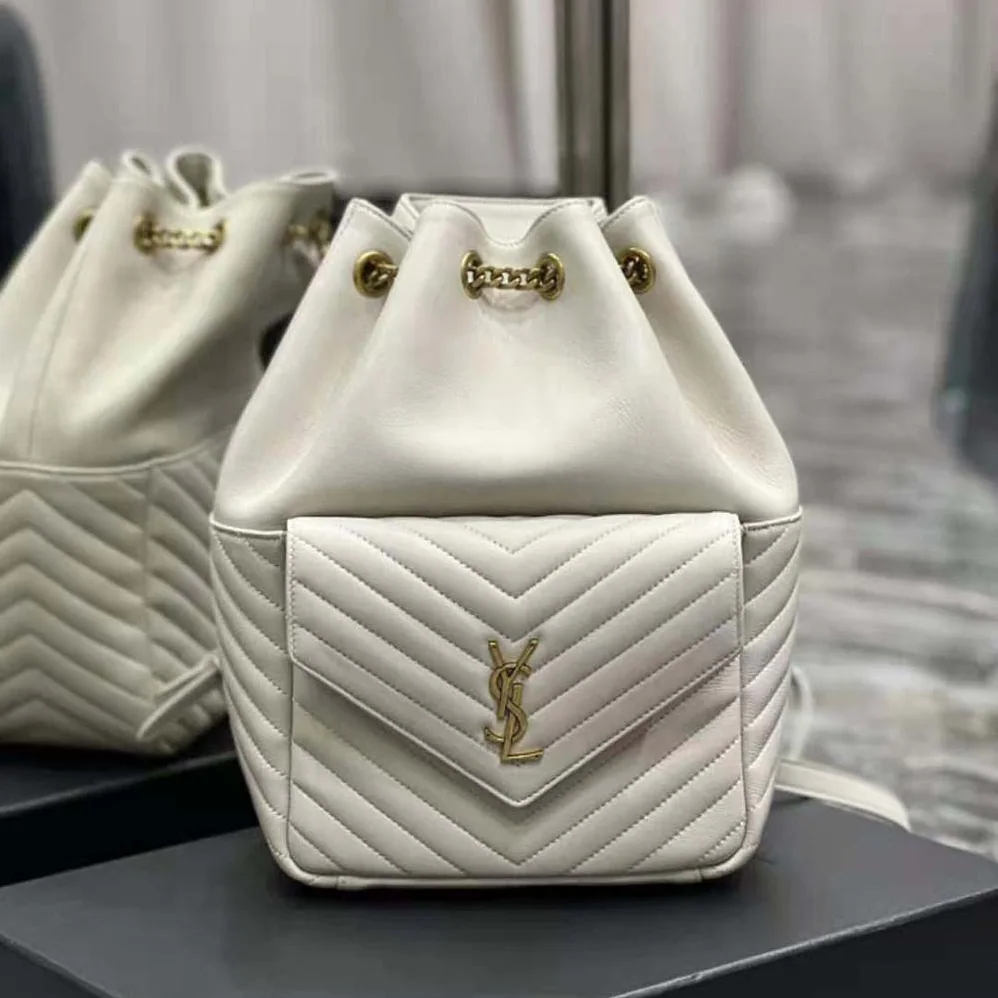 Saint Laurent YSL Joe Backpack in Lambskin for Women in White