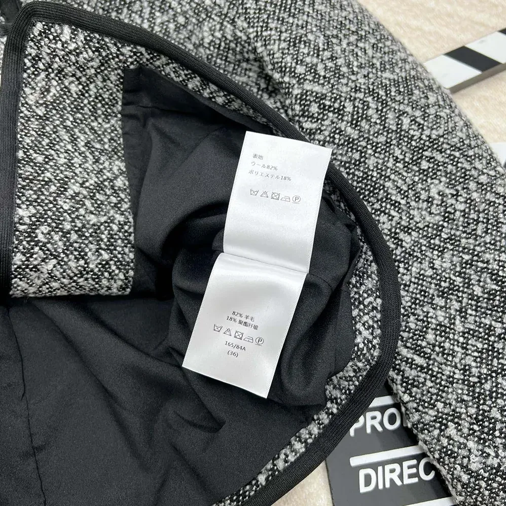 Dior Jacket Black Wool for Women in Blend Heathered Textured Knit