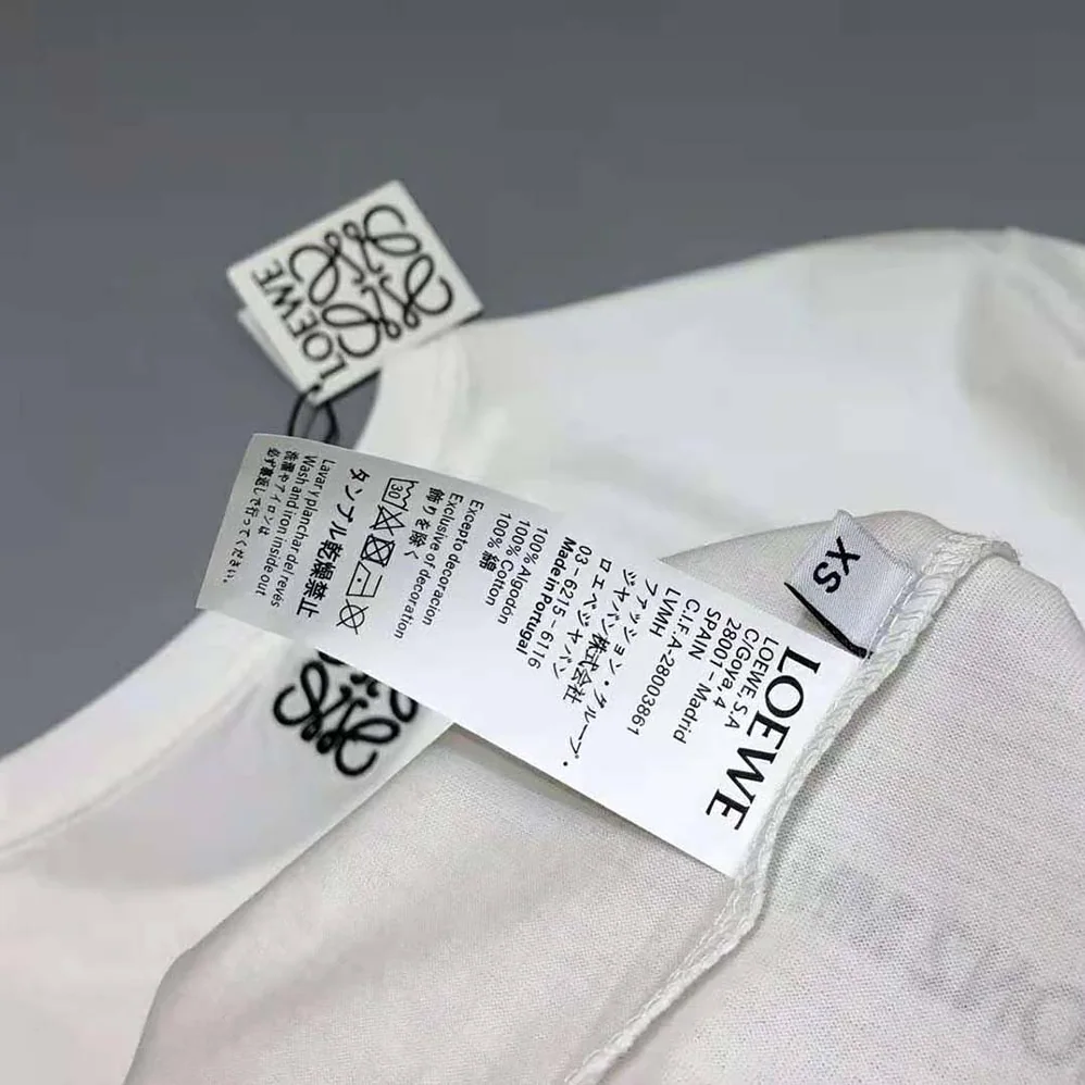 Loewe Elephant Embroidered T-Shirt in Cotton for Women in White