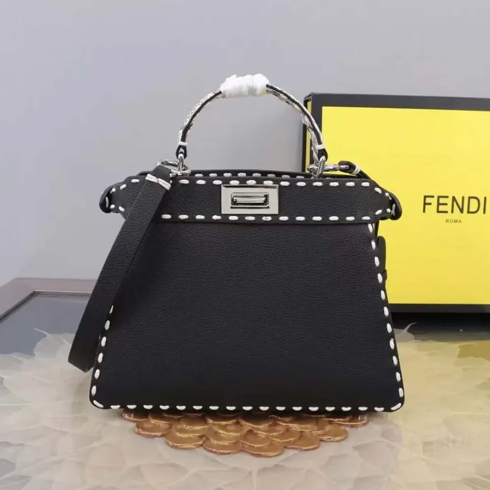 Fendi Peekaboo Iseeu Small Black Selleria Bag for Women Fendi Peekaboo Iseeu Small Black Selleria Bag for Women